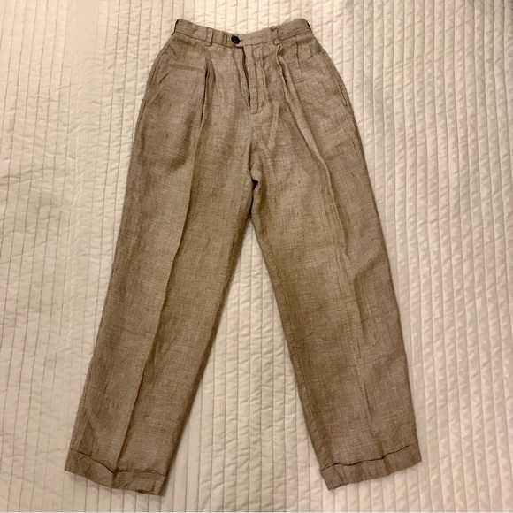 Vintage 1980’s Gap beige and tan houndstooth motif pants. Size S. Good used cond - Picture 5 of 11